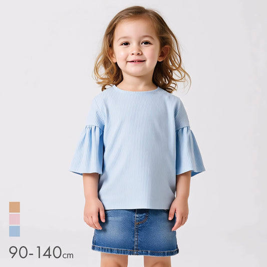 【OUTLET SALE】 5分袖 プリーツトップス
