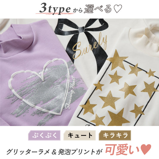 裏起毛 プリント トップス