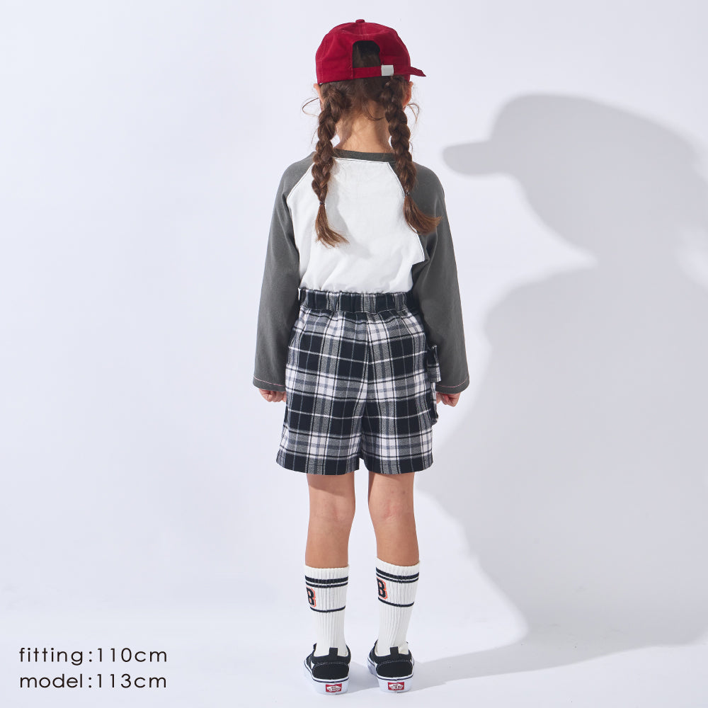 チェック柄ラップキュロット