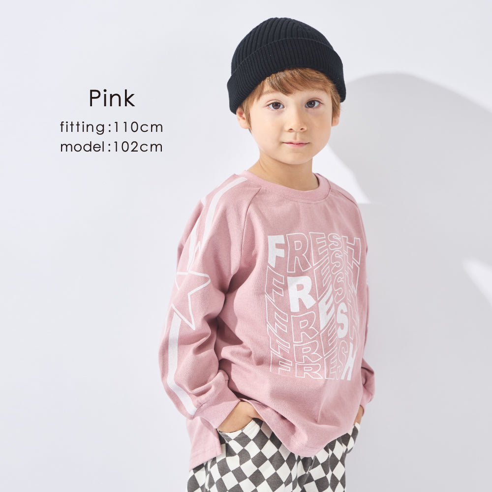 ラグラン袖 プリントTシャツ