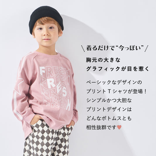 ラグラン袖 プリントTシャツ