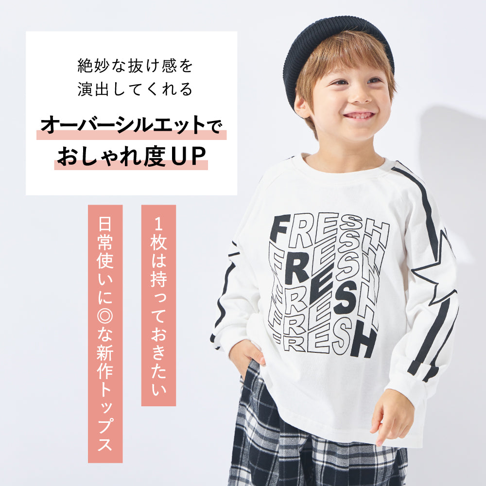 ラグラン袖 プリントTシャツ