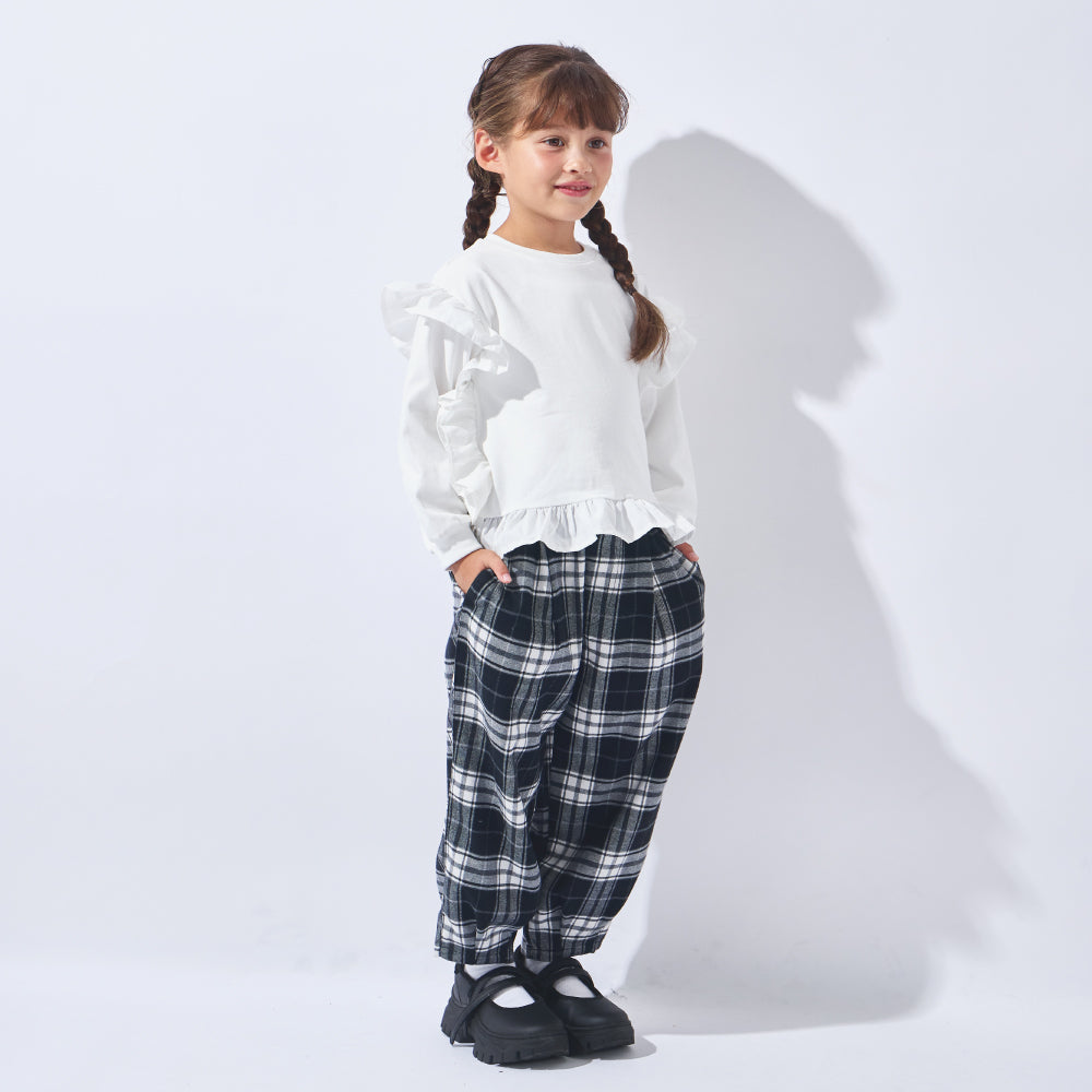 フリル長袖Tシャツ