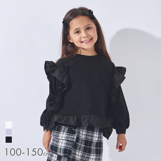フリル長袖Tシャツ