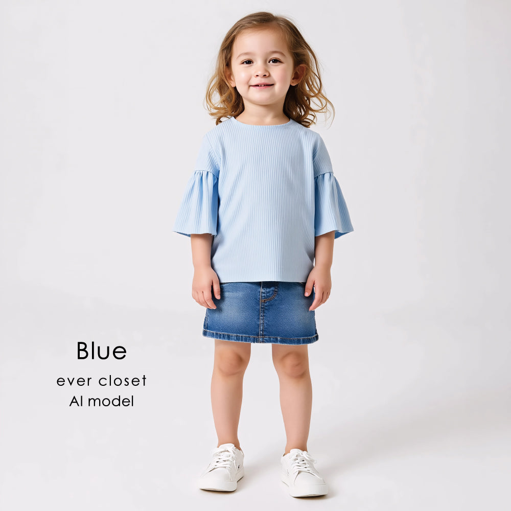 【OUTLET SALE】 5分袖　プリーツトップス