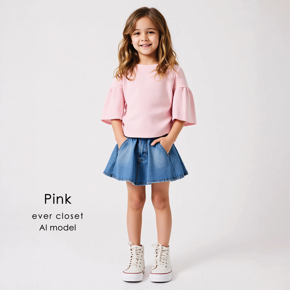 【OUTLET SALE】 5分袖　プリーツトップス