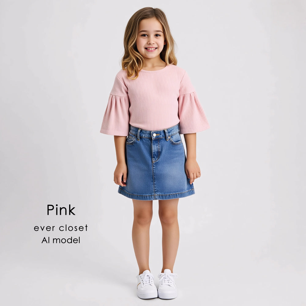 【OUTLET SALE】 5分袖　プリーツトップス