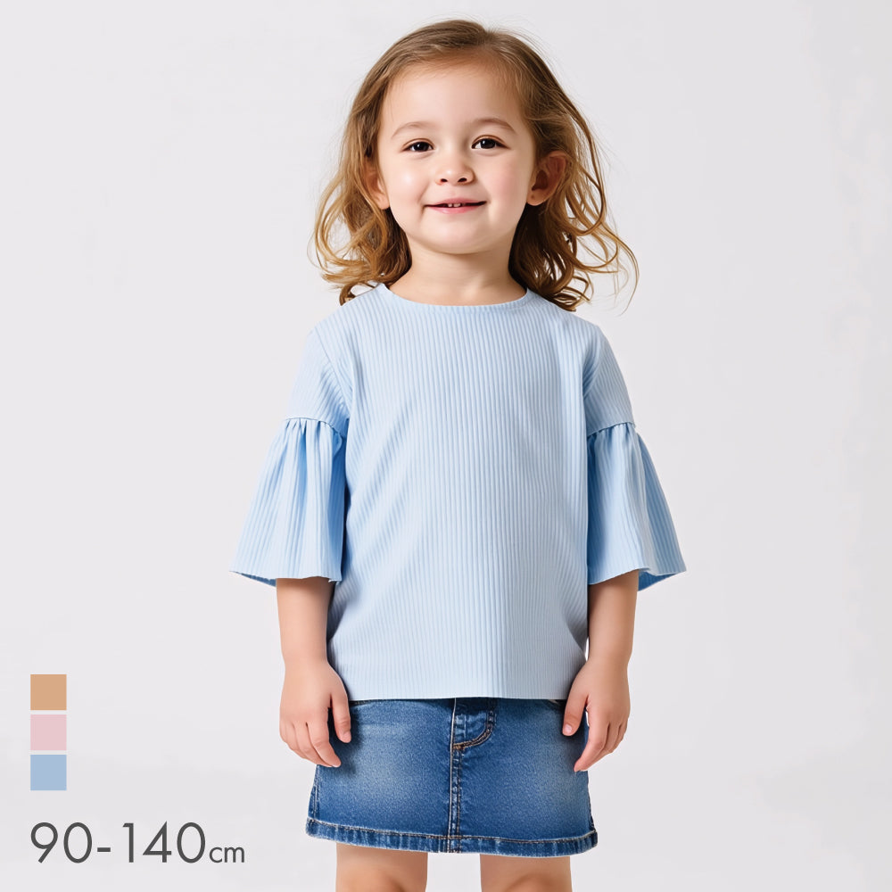 【OUTLET SALE】 5分袖　プリーツトップス