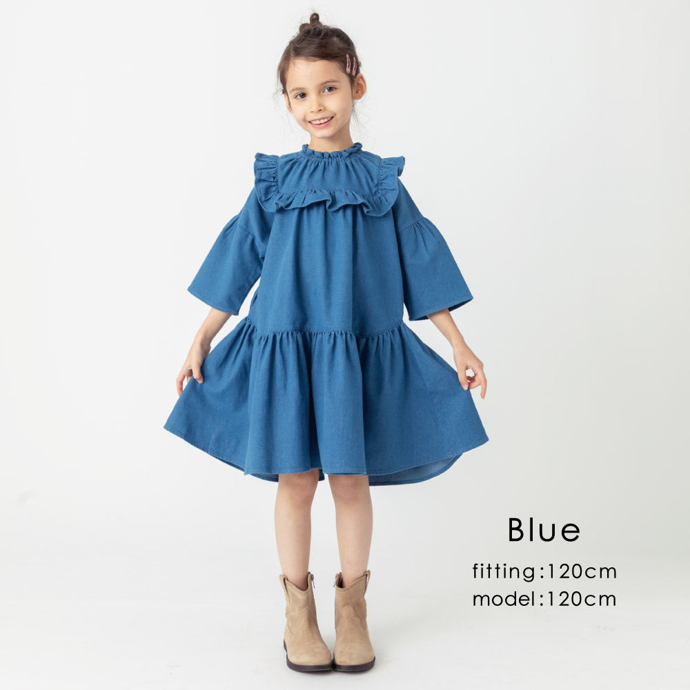 【OUTLET SALE】フリルデニムワンピース