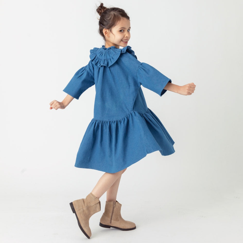 【OUTLET SALE】フリルデニムワンピース