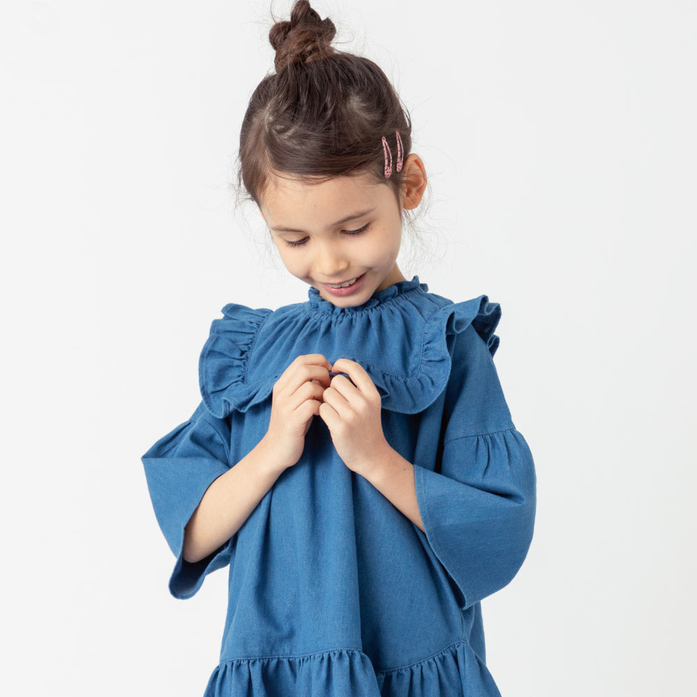 【OUTLET SALE】フリルデニムワンピース