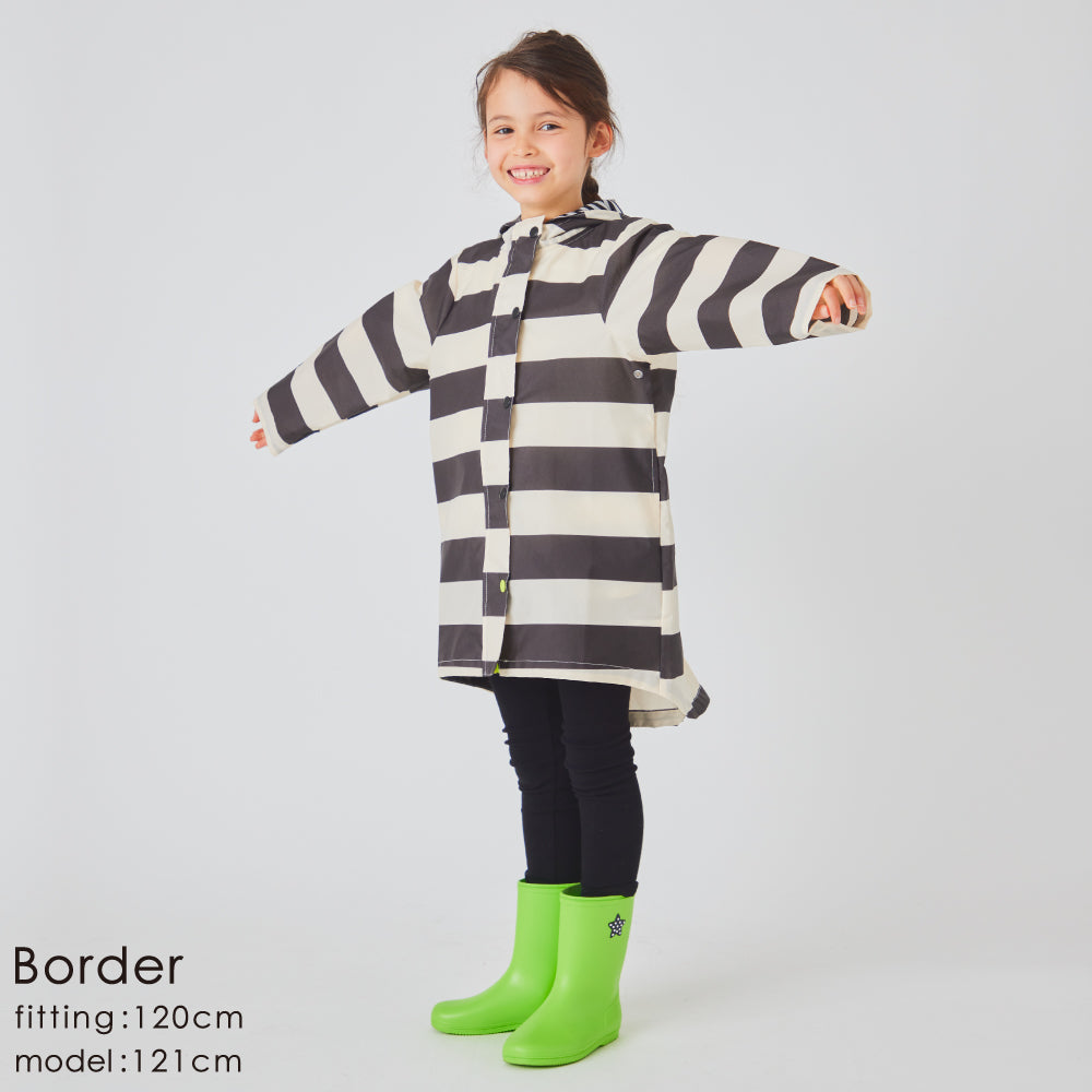 【OUTLET SALE】【ランドセルが背負える】 ドット/ストライプ レインコート