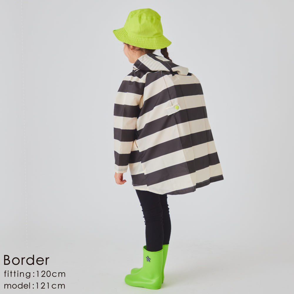 【OUTLET SALE】【ランドセルが背負える】 ドット/ストライプ レインコート