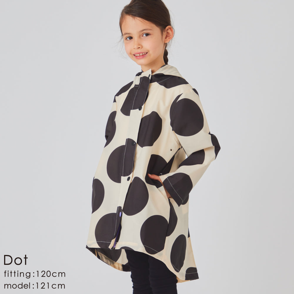 【OUTLET SALE】【ランドセルが背負える】 ドット/ストライプ レインコート