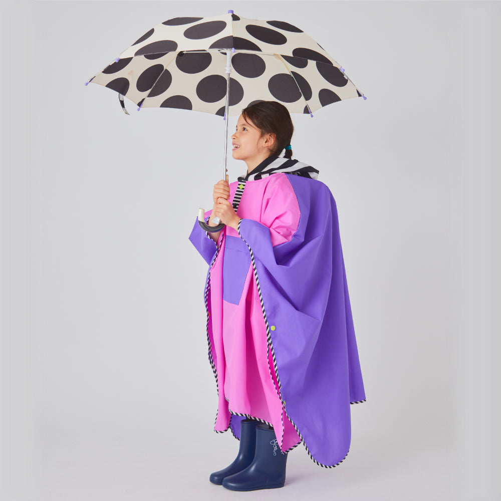 【OUTLET SALE】【前が見える１面透明素材】ドット / ストライプ 傘