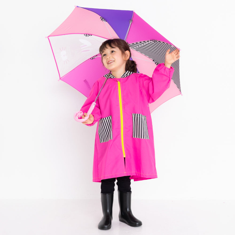 【OUTLET SALE】【前が見える１面透明素材】カラフル 傘