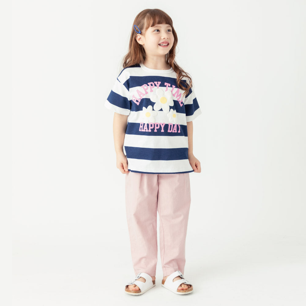ボーダーフラワーＴシャツ