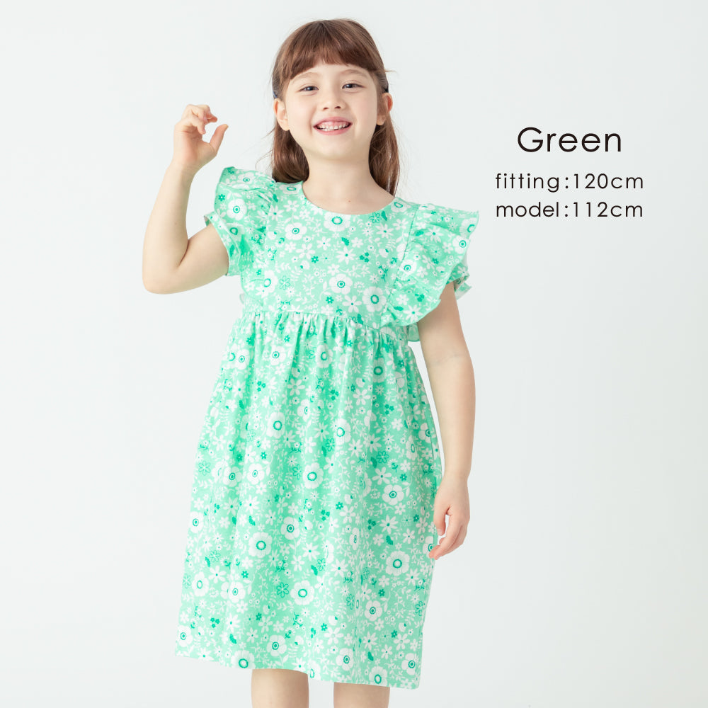 【OUTLET SALE】綿100% 総柄ワンピース