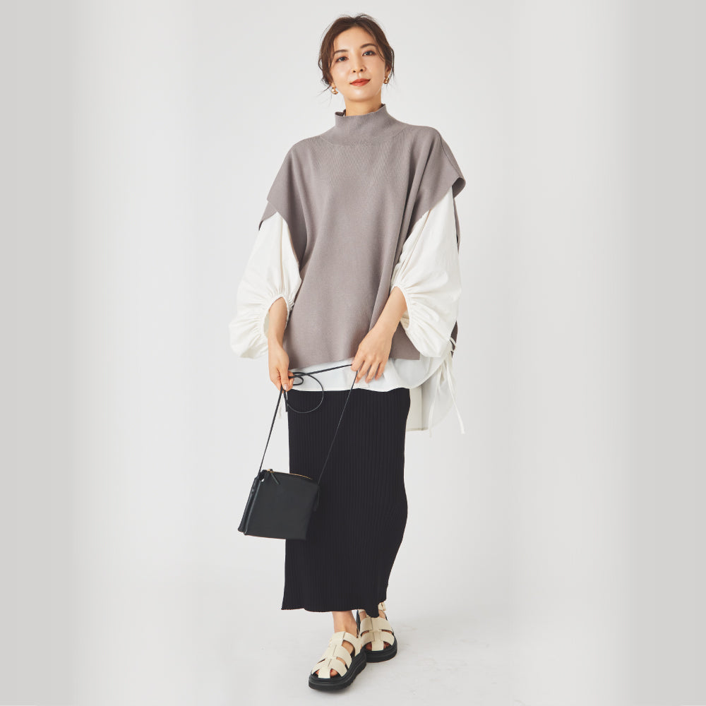 【Ladies】 極伸び ニットリブ スカート