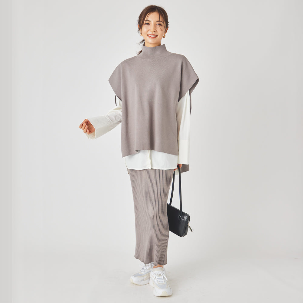 【Ladies】 極伸び ニットリブ スカート