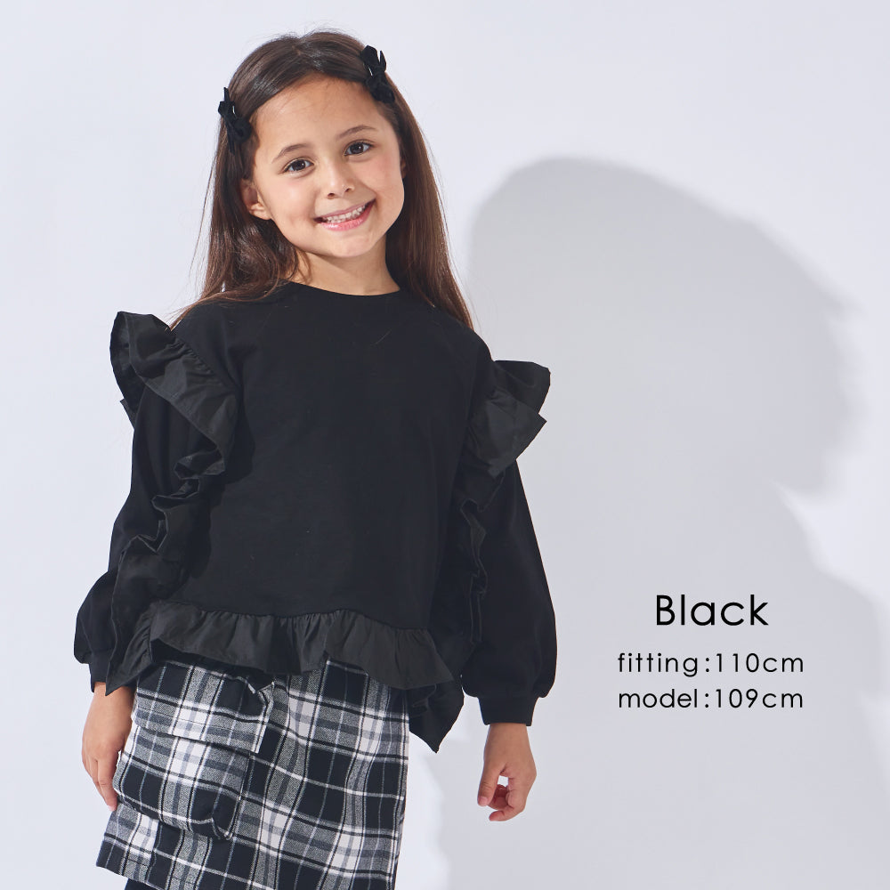 【OUTLET SALE】フリル長袖Tシャツ