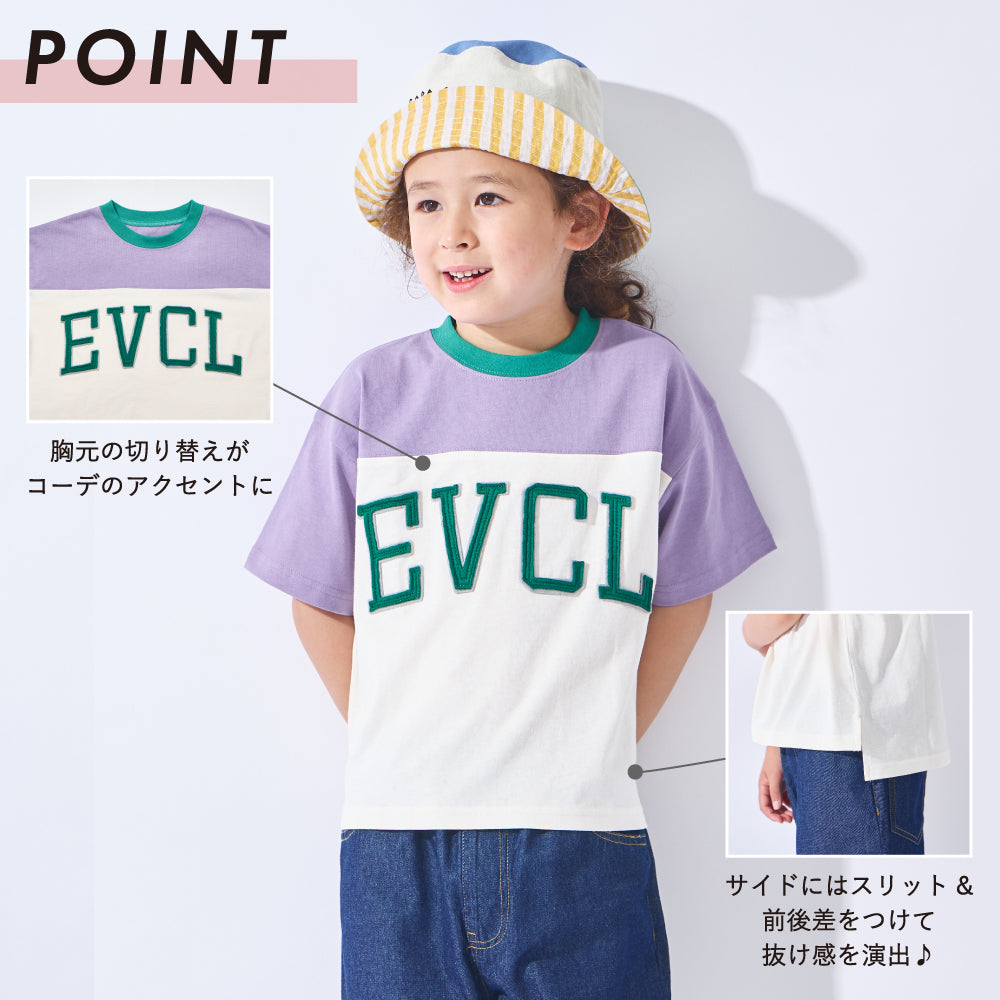 半袖 アップリケ トップス