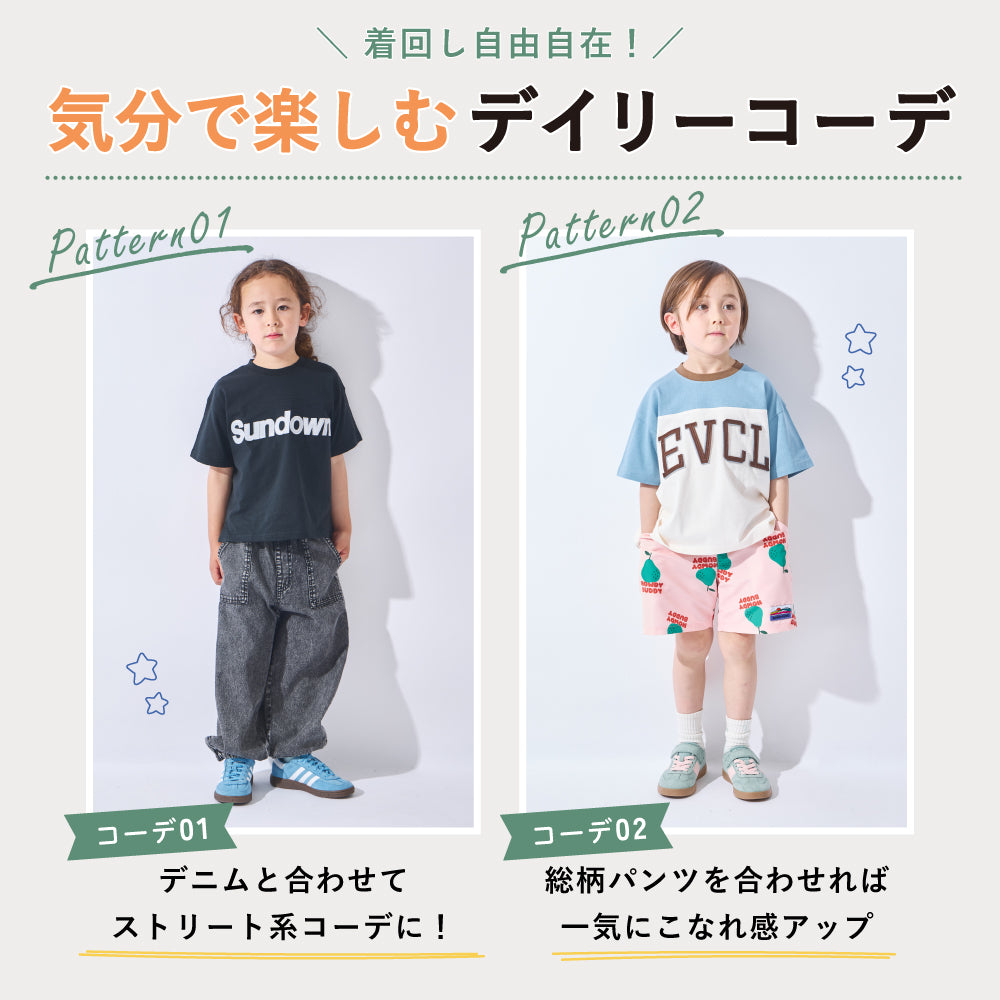 半袖 アップリケ トップス