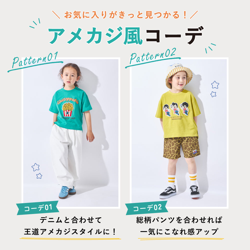 半袖 ワッペン トップス