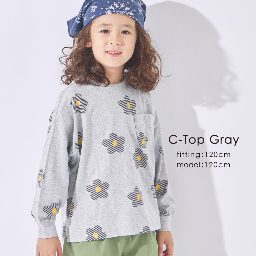 【Poppi Market】毎日のスタメン 総柄長袖Tシャツ
